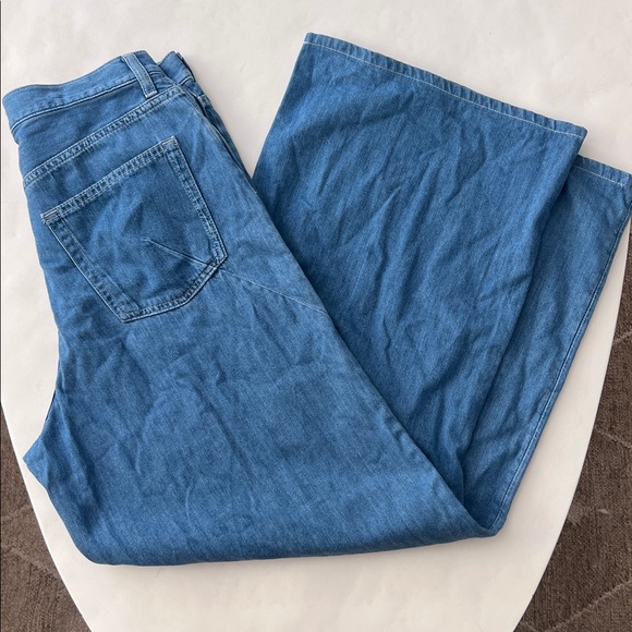 COS 100% Cotton Stitch Lightweight Blue Wide Leg Loose Relaxed Fit Jeans 27 $138